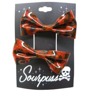 Red Leopard Glitter Hair Bow Clip